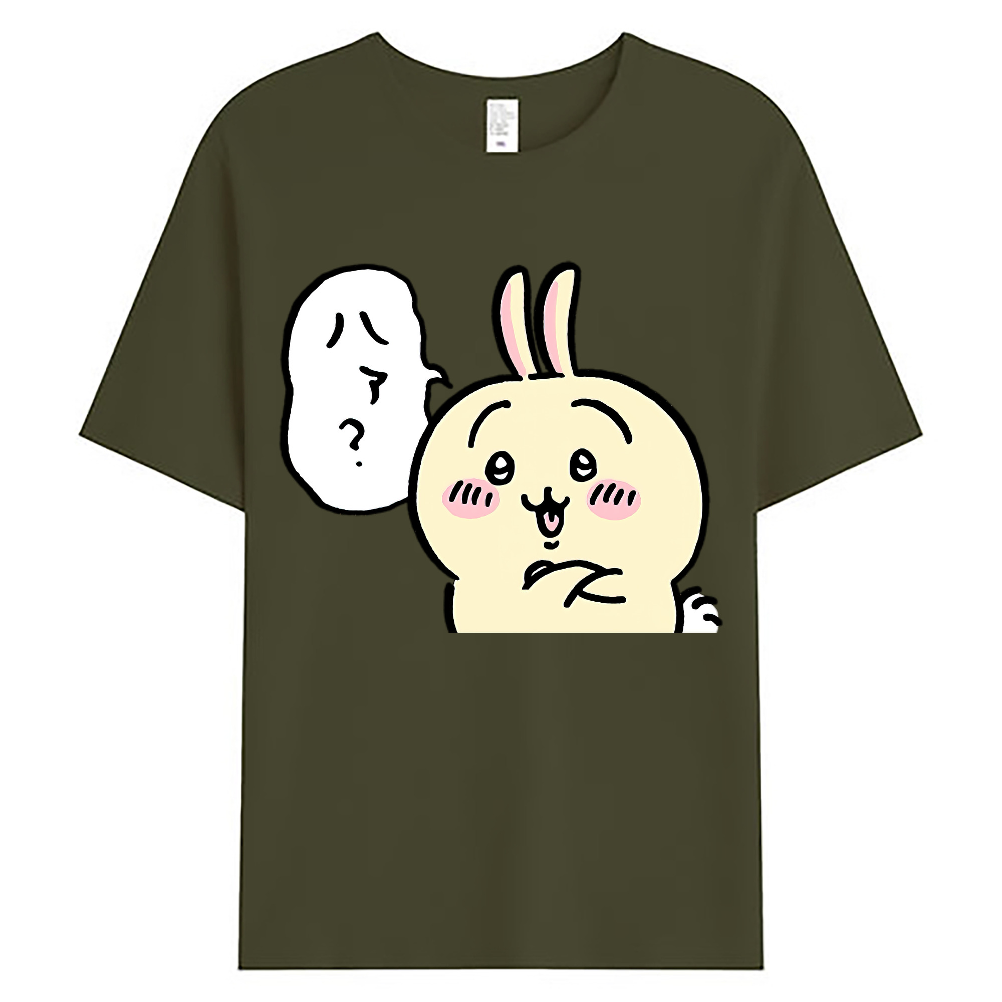 （画像用） ちいかわ うさぎ Chii-kawa usagi 綿100％ メンズ半袖Tシャツ｜肌触りやわらか＆通気性